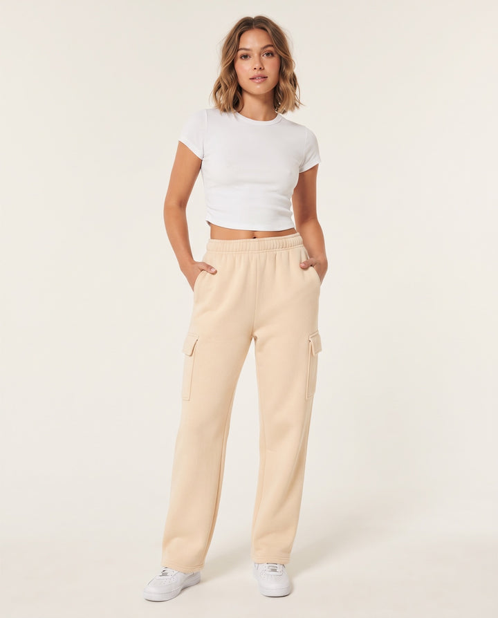 Straight-Leg Cargo Sweatpants