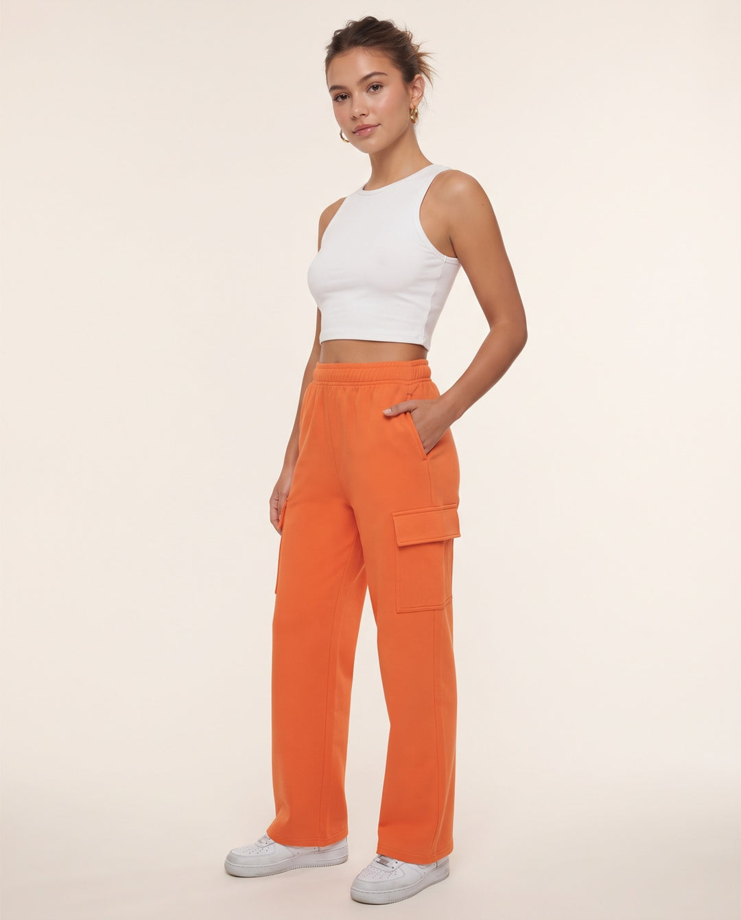 Straight-Leg Cargo Sweatpants