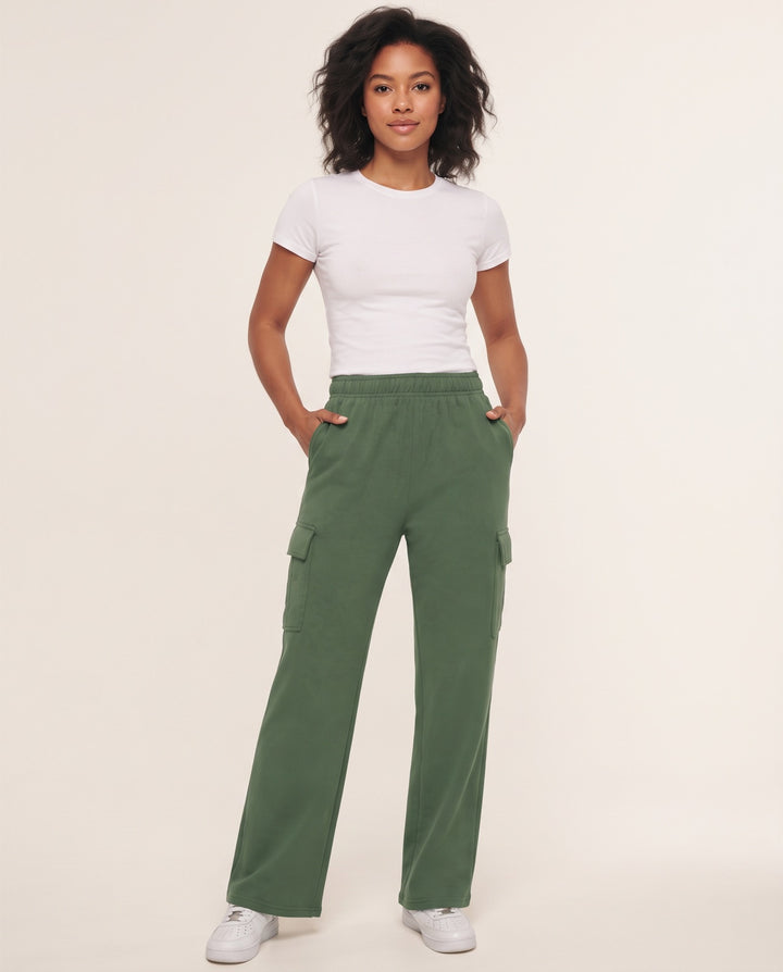 Straight-Leg Cargo Sweatpants