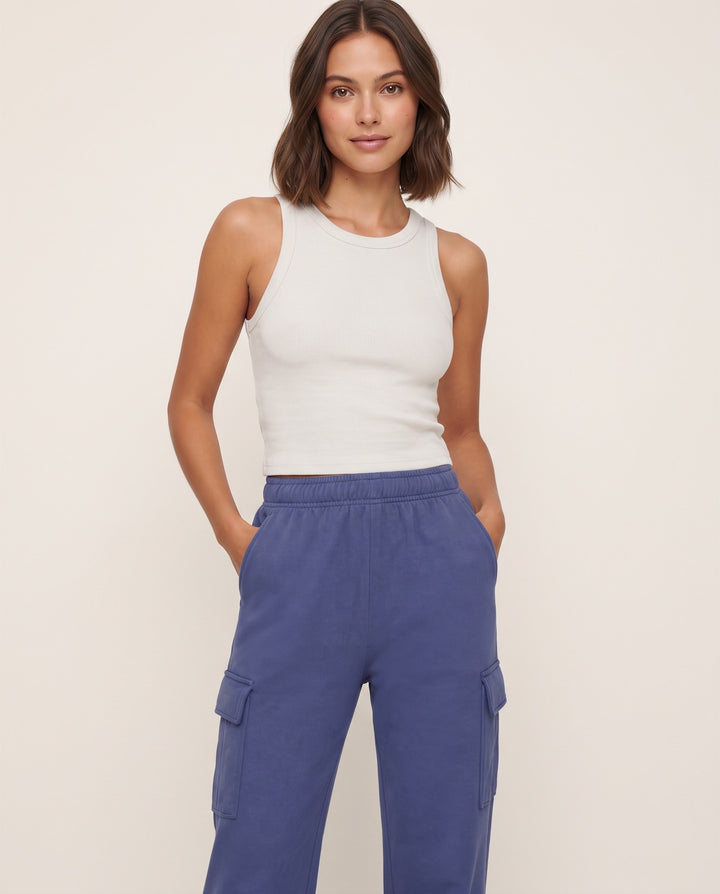 Straight-Leg Cargo Sweatpants