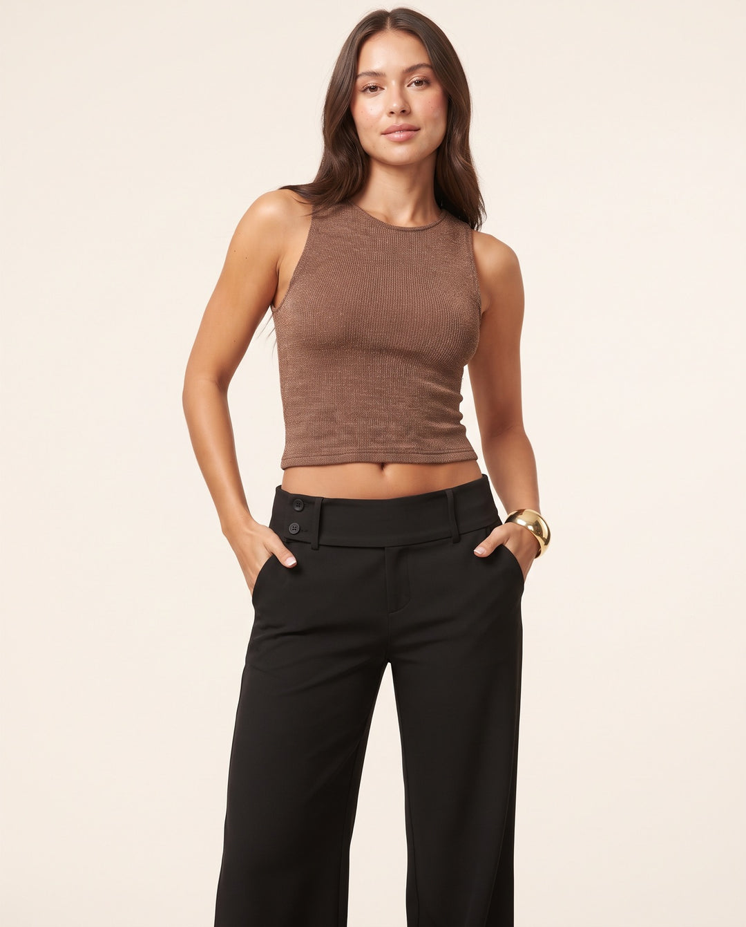 Low-Rise Wide-Leg Trousers