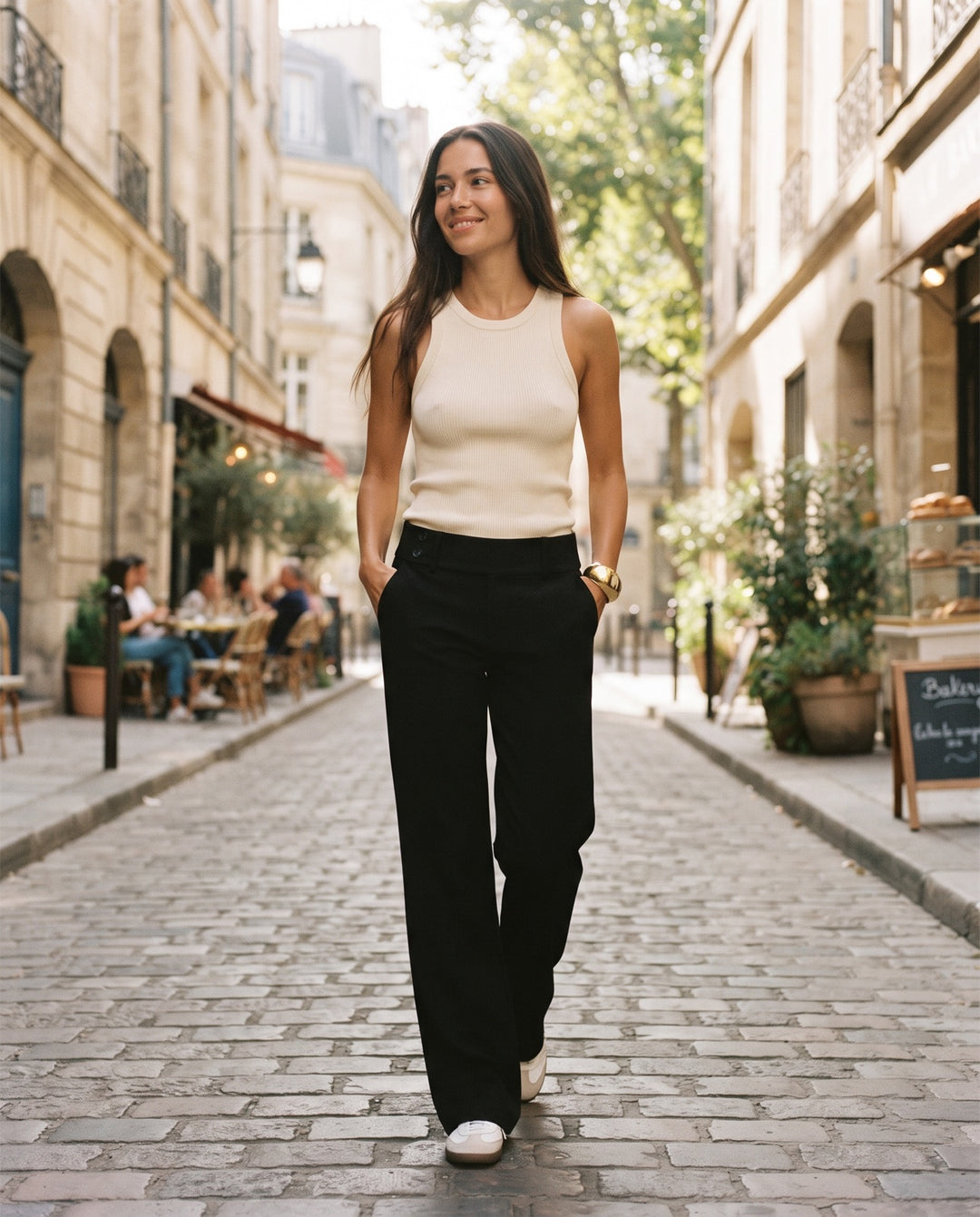 Low-Rise Wide-Leg Trousers