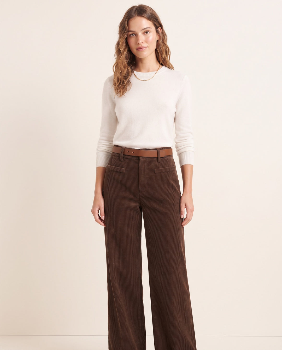 Brushed Wide-Leg Trousers