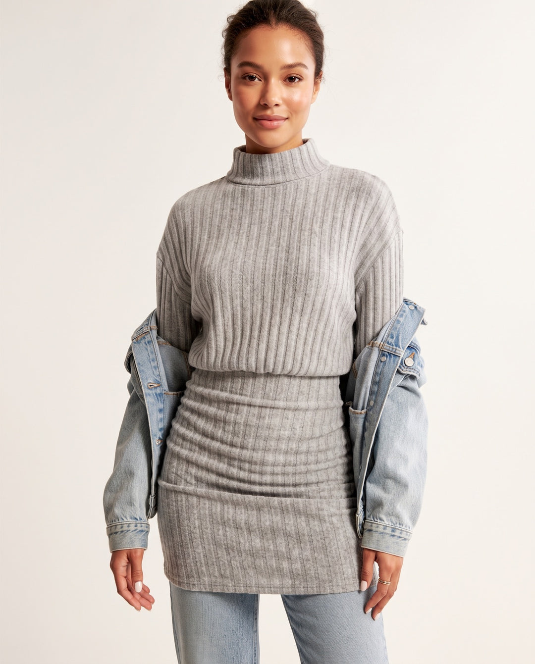 Mock-Neck Sweater Dress