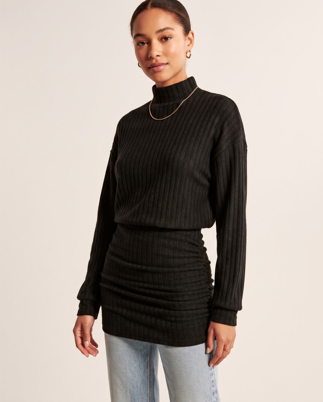 Mock-Neck Sweater Dress