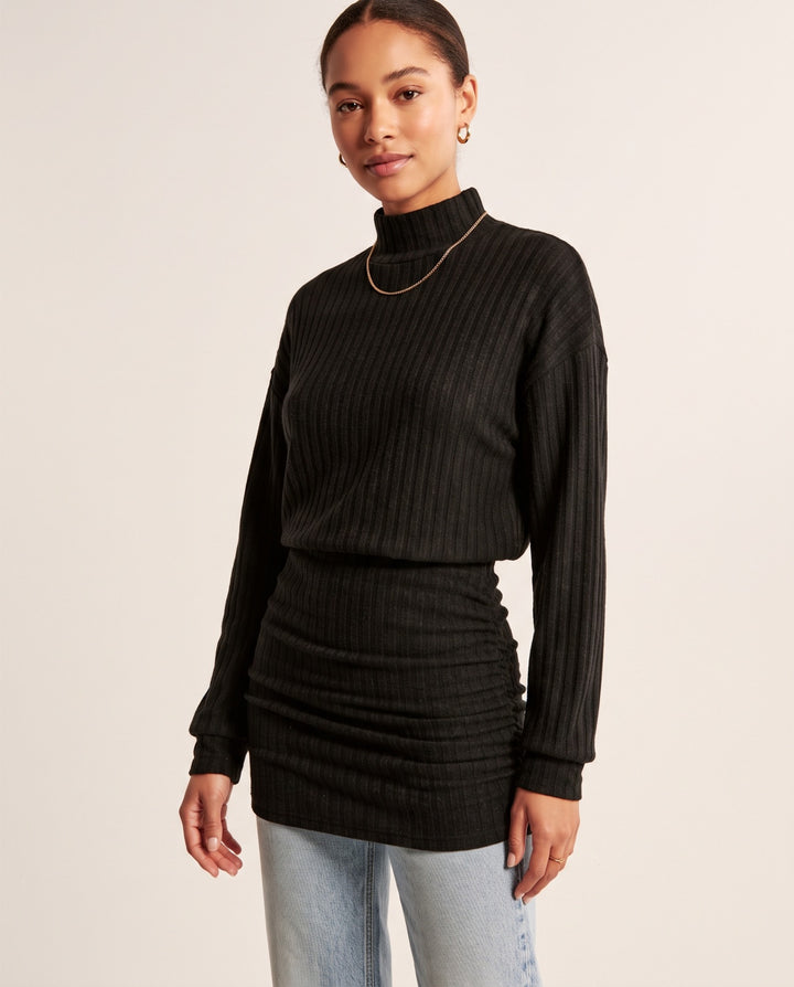 Mock-Neck Sweater Dress