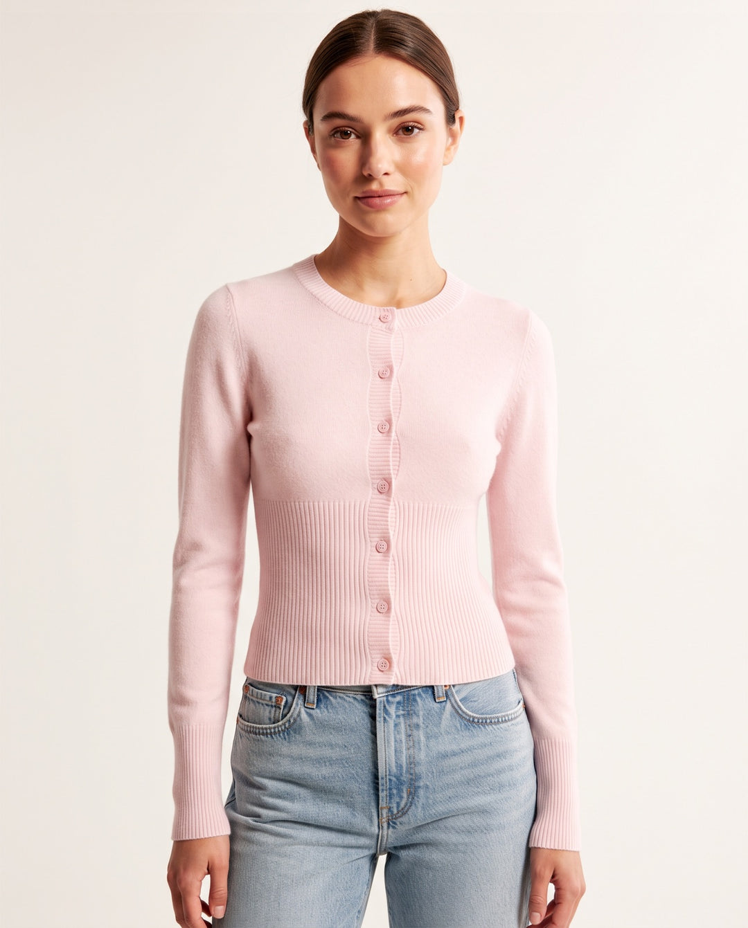 Ribbed Button Cardigan