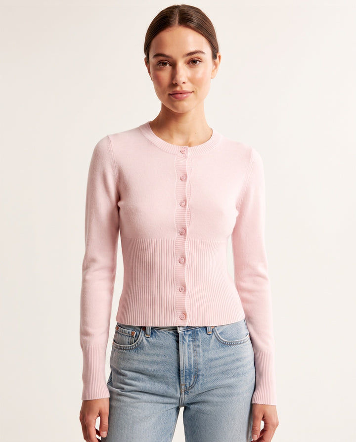 Ribbed Button Cardigan