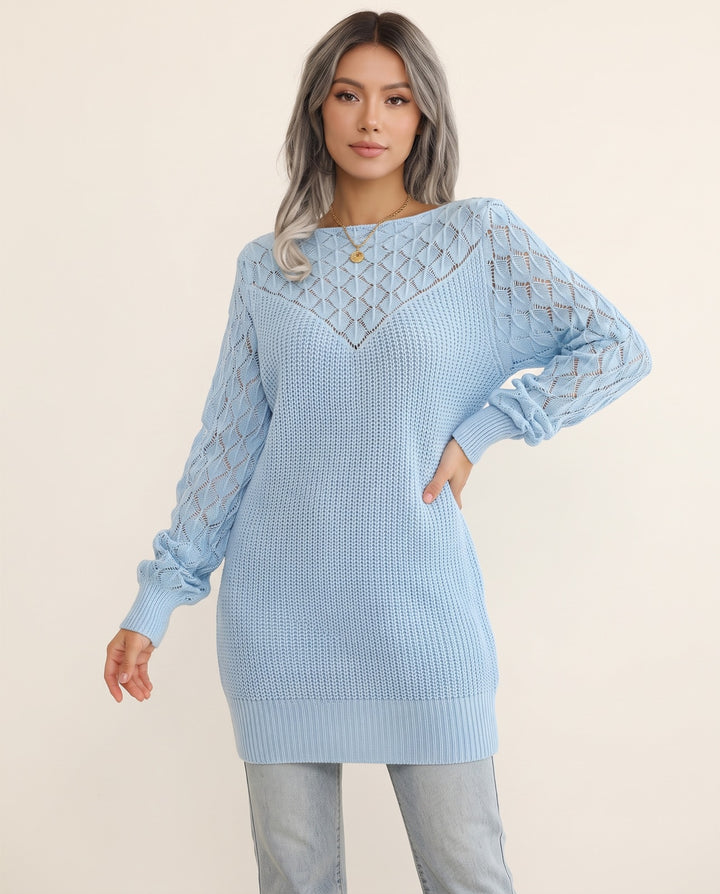 Open-Knit Sweater Dress