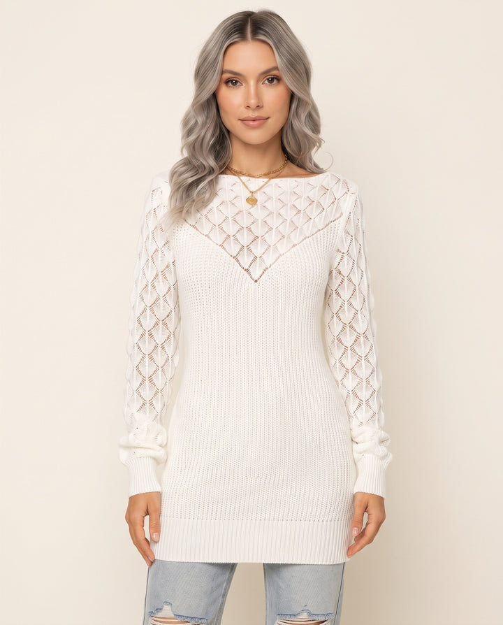 Open-Knit Sweater Dress