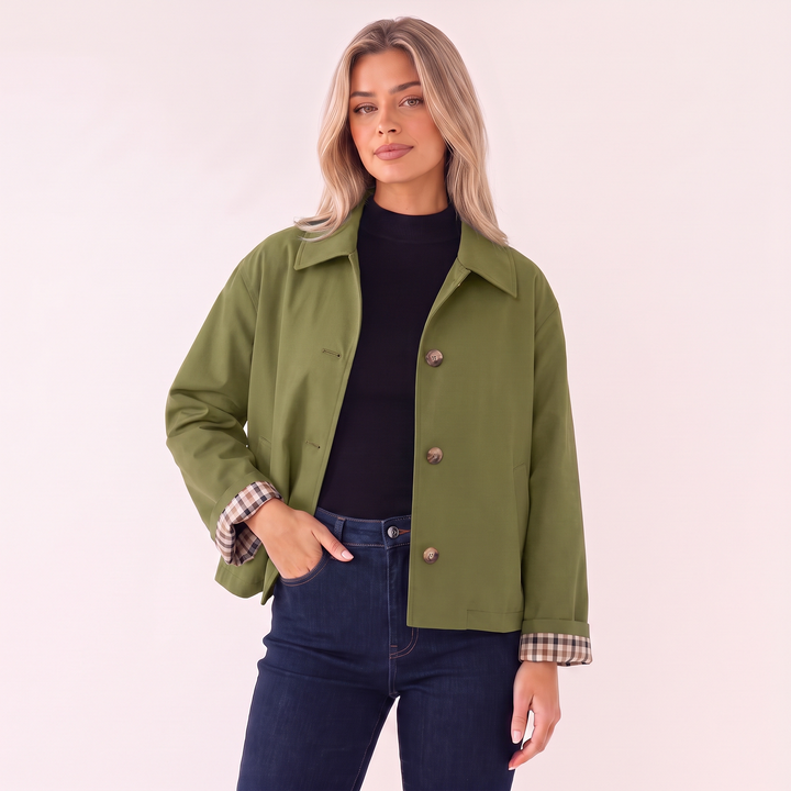 NOÉLLA Cropped Trench Coat