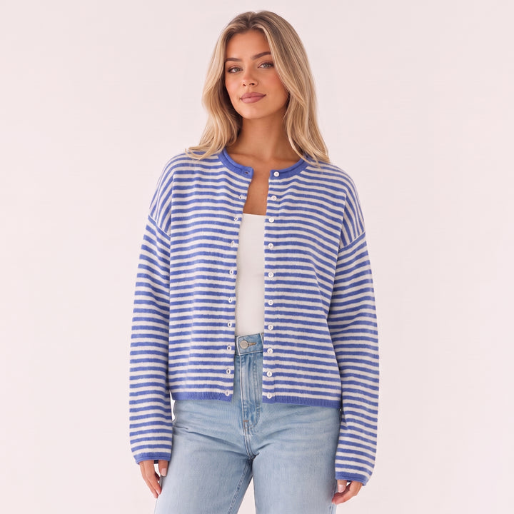 NOÉLLA Vintage Rolled Hem Cardigan