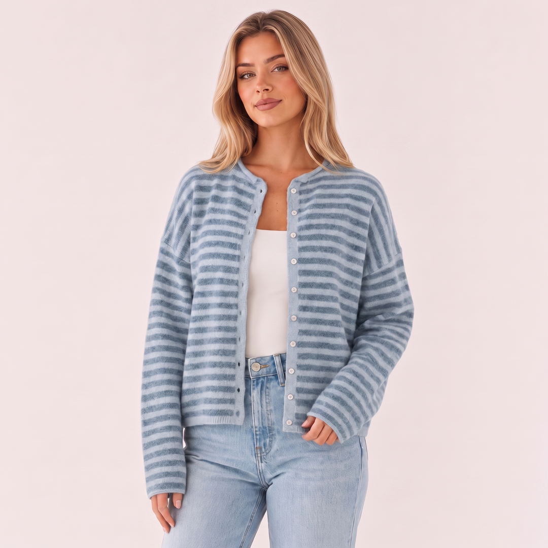 NOÉLLA Vintage Rolled Hem Cardigan