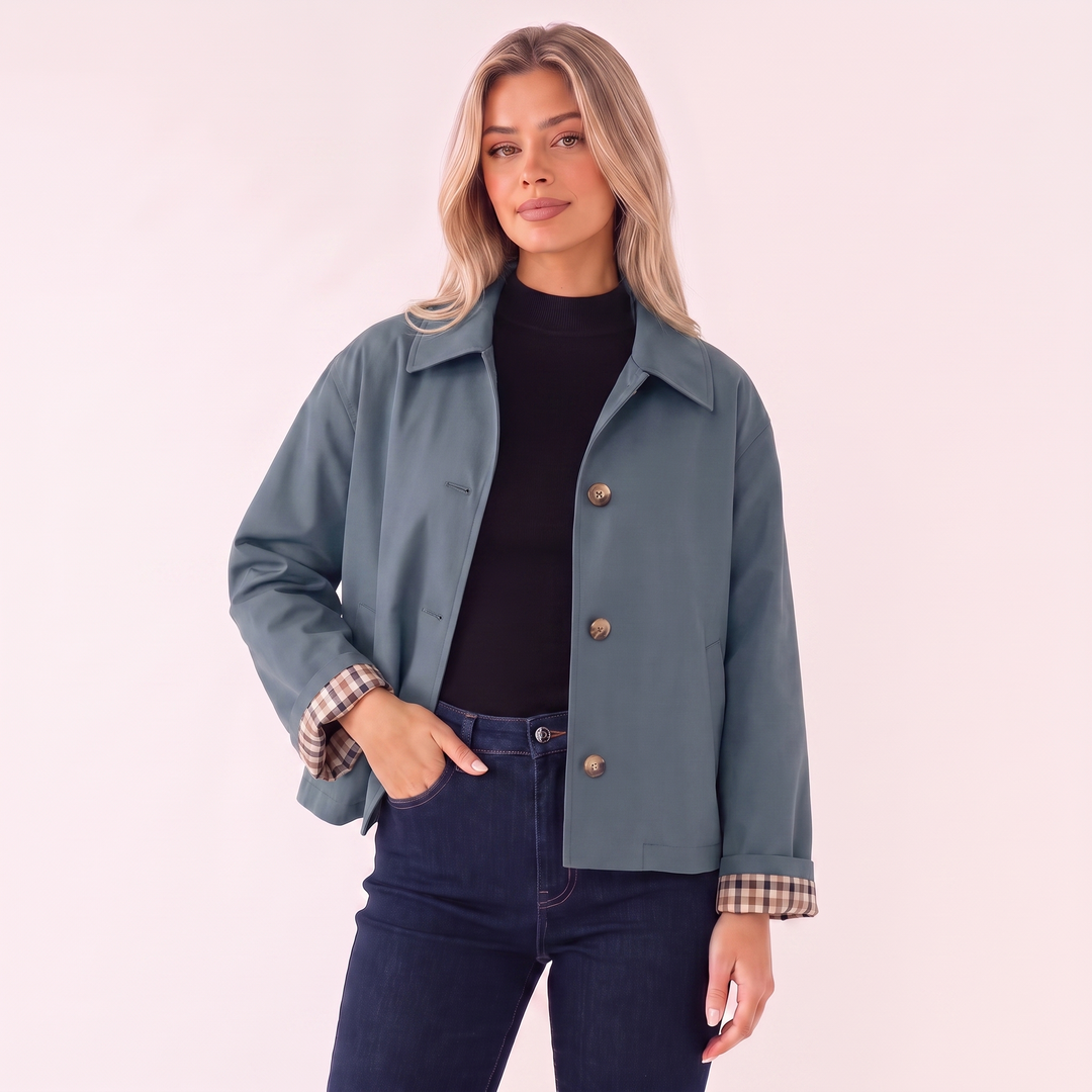 NOÉLLA Cropped Trench Coat