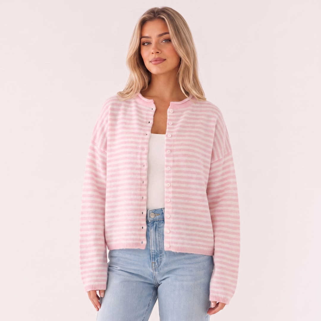 NOÉLLA Vintage Rolled Hem Cardigan