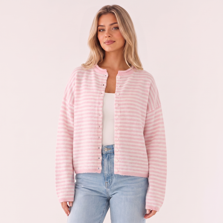 NOÉLLA Vintage Rolled Hem Cardigan
