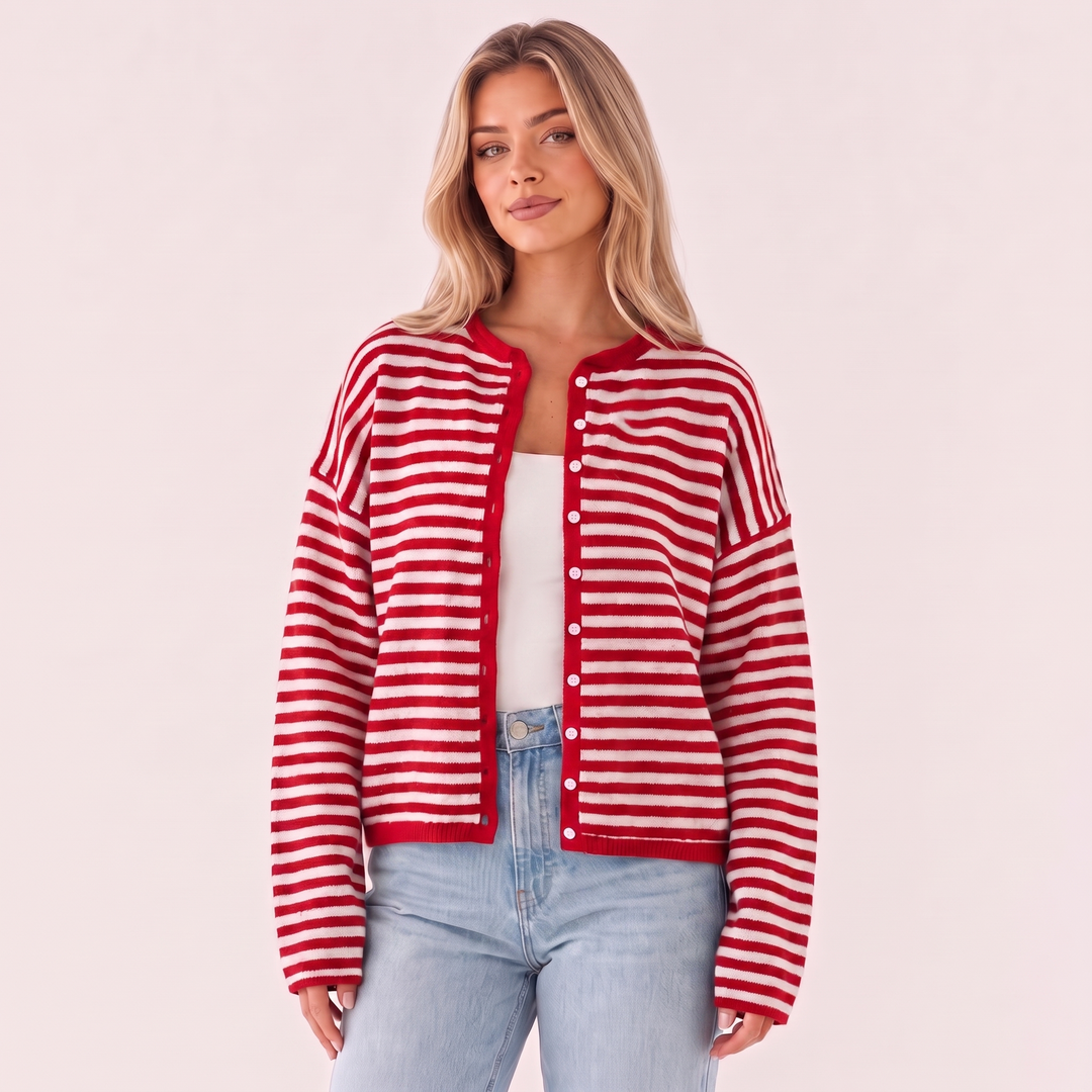 NOÉLLA Vintage Rolled Hem Cardigan