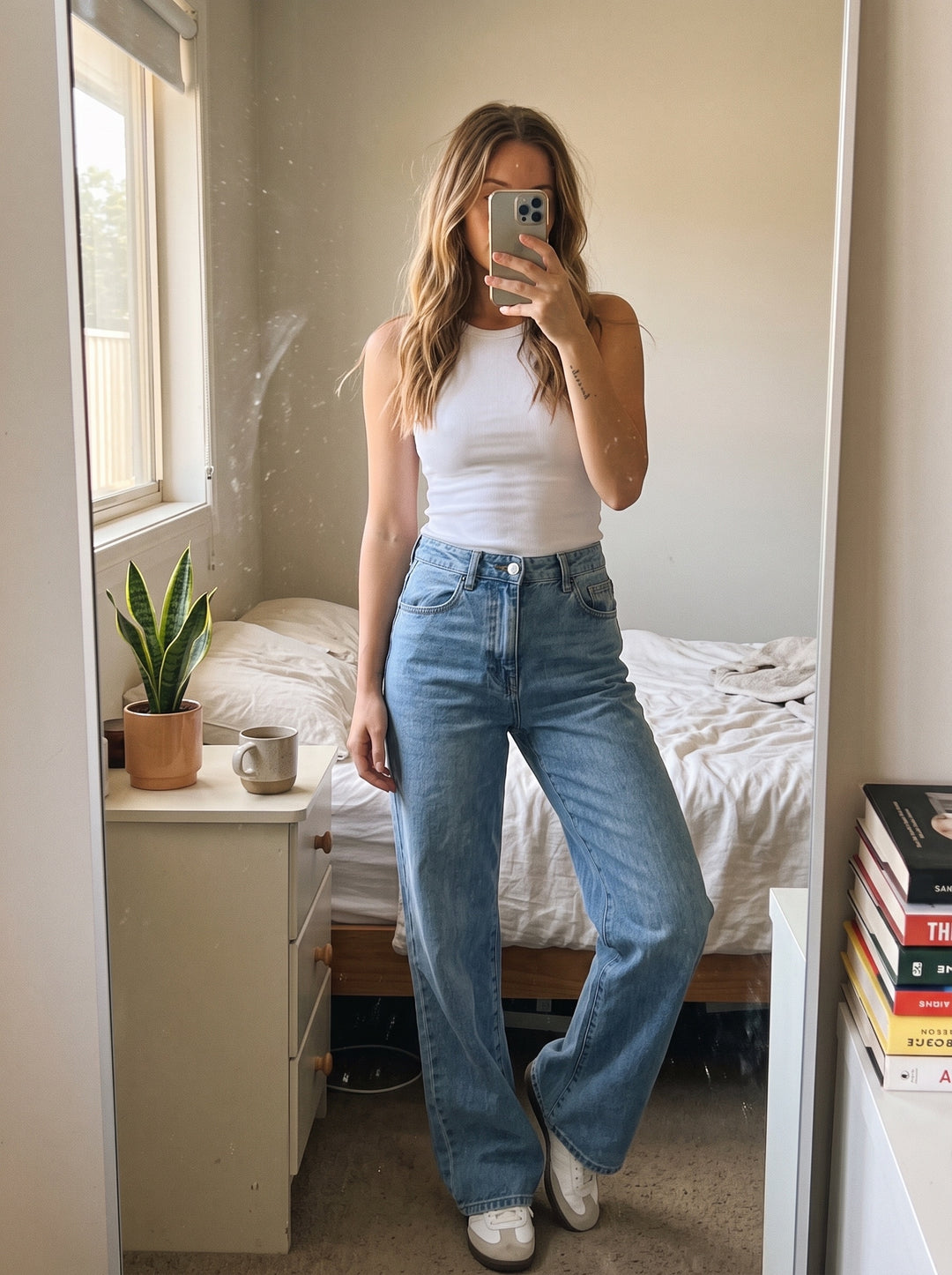High-Waist Wide-Leg Stretch Jeans - NOÉLLA